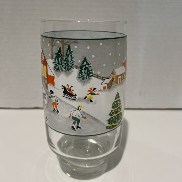 3 Vintage Sango Silent Night Holiday Tumblers Glasses Festive Village 12 & 16 Oz - Picture 6 of 9